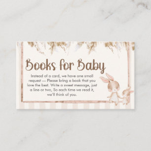 Little Bunny Baby Shower Books for Baby Enclosure Card