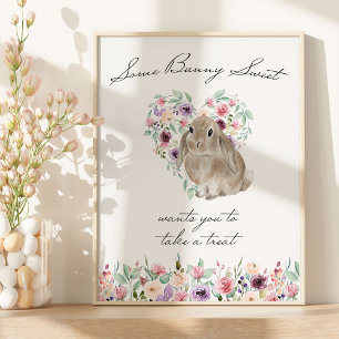 Little Bunny Baby Shower Favour Table Poster