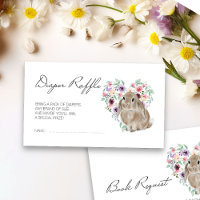 Little Bunny Baby Shower Floral Diaper Raffle