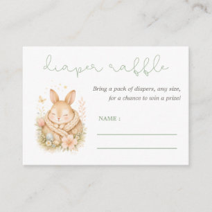 Little Bunny Baby Shower Game Diaper Raffle Enclosure Card