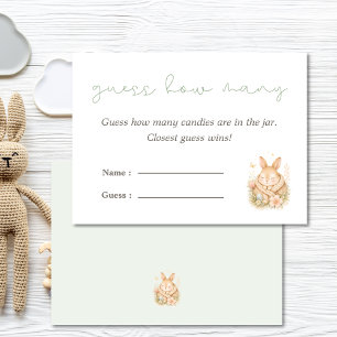 Little Bunny Baby Shower Game Guess How Many Card