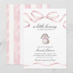 Little Bunny Baby Shower   Girl Pink Spring Easter Invitation