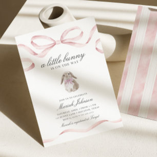 Little Bunny Baby Shower   Girl Pink Spring Easter Invitation