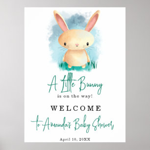 Little bunny baby shower poster