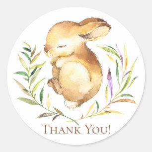 Little Bunny Baby Shower Thank You Favour Sticker