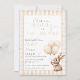 Little Bunny Balloons Gender Neutral Baby Shower Invitation