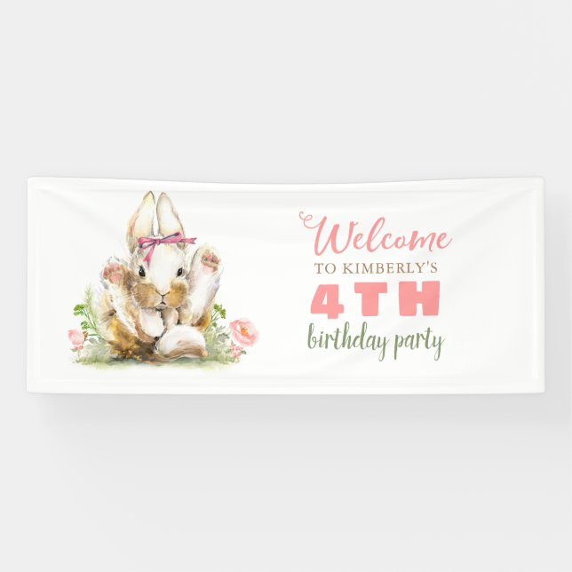Little Bunny Birthday Party Banner (Horizontal)