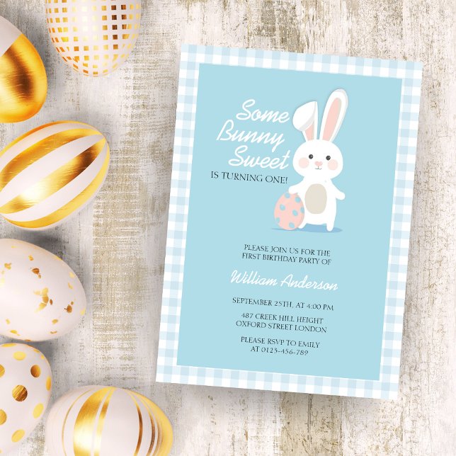 Little Bunny Birthday Sweet Easter Bunny Invitation (Creator Uploaded)