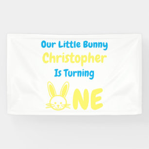 Little Bunny Boy 1st Birthday Banner