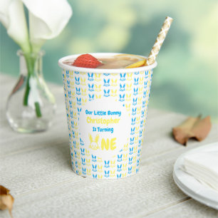 Little Bunny Boy 1st Birthday Paper Cups