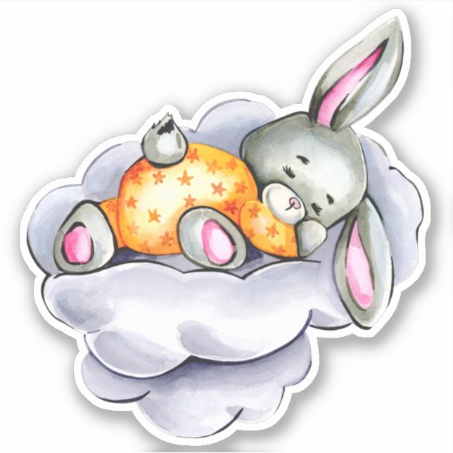 Little Bunny Cute Animal Sticker (Front)