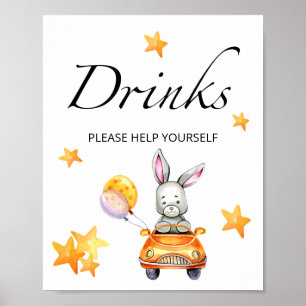 Little bunny drink poster