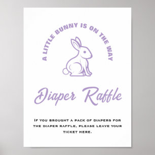 Little Bunny Easter Baby Shower Diaper Raffle Sign