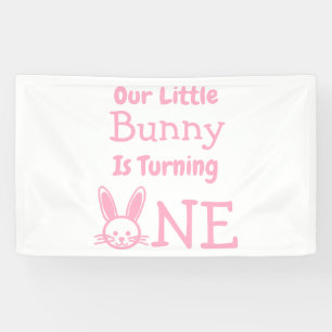 Little Bunny First Birthday Banner