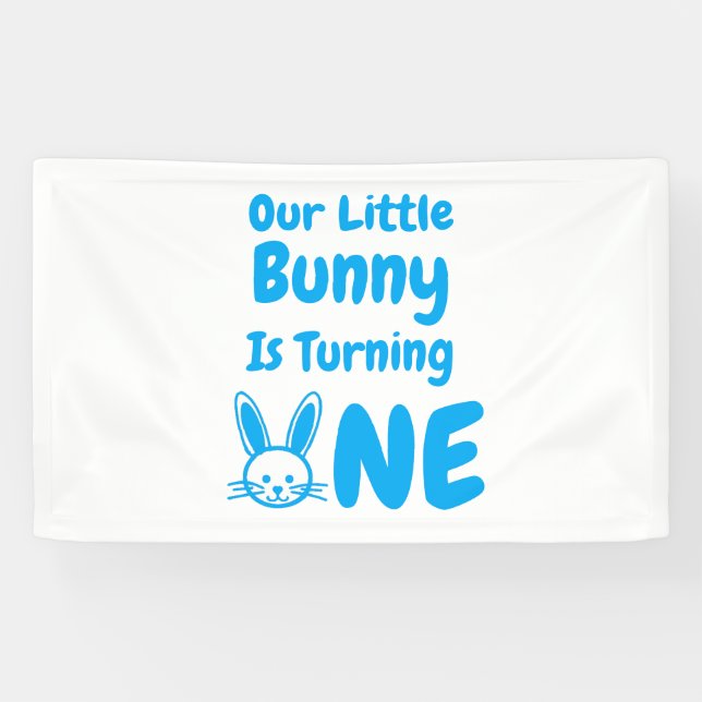 Little Bunny First Birthday Banner (Horizontal)
