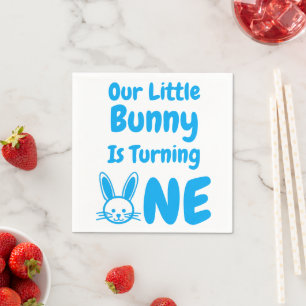 Little Bunny First Birthday Napkin