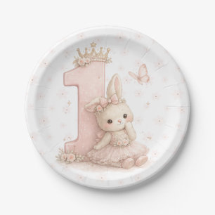 Little Bunny First Birthday Party Plates