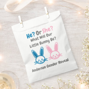Little Bunny Gender Reveal Favour Bag