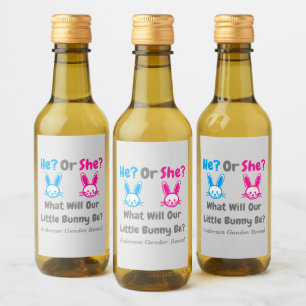Little Bunny Gender Reveal Wine Label