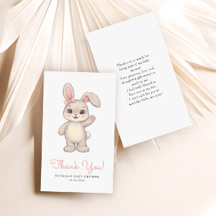 Little Bunny Girl Baby Shower Budget Thank You Card