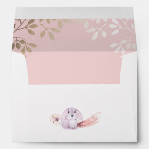 Little Bunny Gold and Pink Cute Envelope