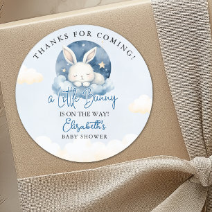 Little Bunny is on the way Baby Shower  Classic Round Sticker