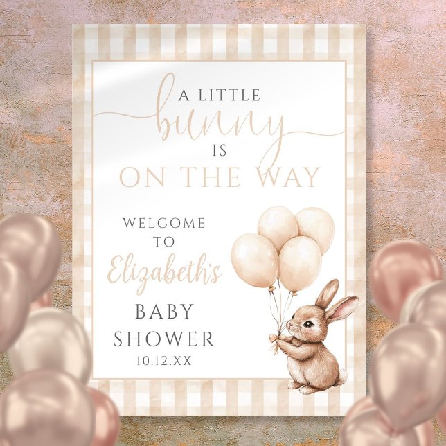 Little Bunny Neutral Baby Shower Welcome Sign (Little Bunny Neutral Baby Shower Welcome Sign)
