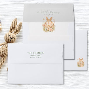 Little Bunny On Its Way Easter Baby Shower Envelope