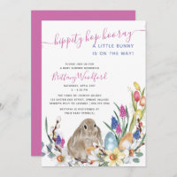 Little Bunny Rabbit and Spring Flower Baby Shower