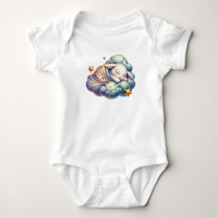 Little bunny rabbit sleeping peacefully baby bodysuit