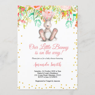 Little Bunny Spring Baby Shower Invitation