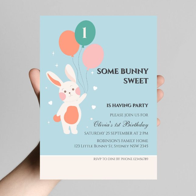 Little bunny sweet rabbit birthday invitation (Creator Uploaded)