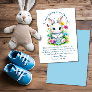 Little Bunny Wildflower Garden Easter Baby Shower Thank You Card