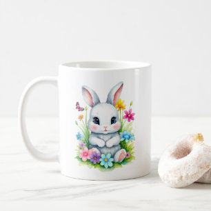 Little Bunny Wildflower Garden Easter  Coffee Mug