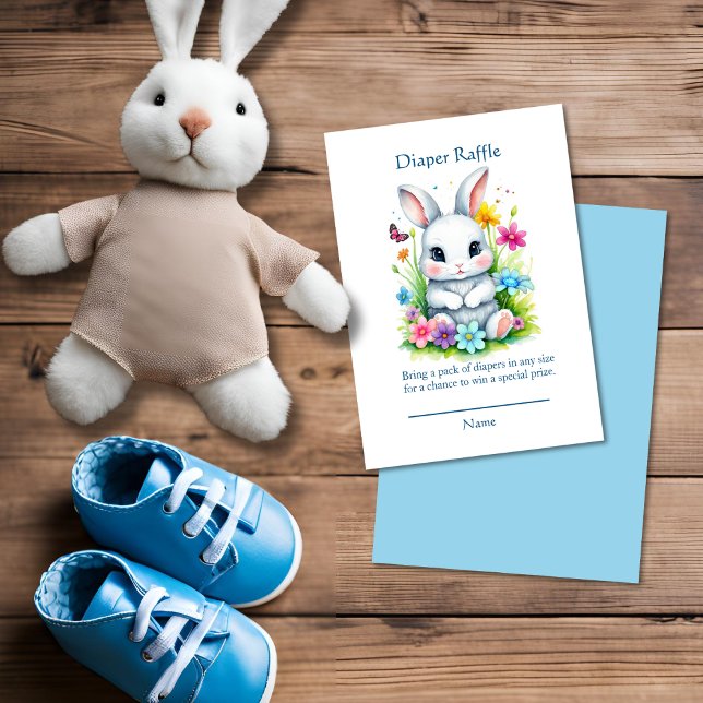 Little Bunny Wildflowers Easter Diaper Raffle Enclosure Card (Creator Uploaded)