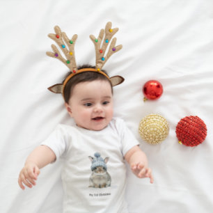 Little Bunny's First Christmas, custom Baby T-Shirt
