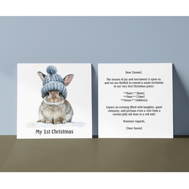 Little Bunny's First Christmas, custom Invitation (Creator Uploaded)