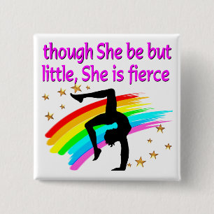 LITTLE BUT FIERCE GYMNAST 15 CM SQUARE BADGE