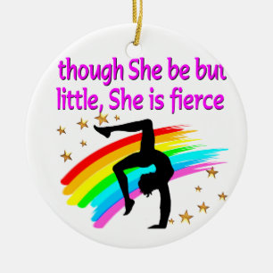 LITTLE BUT FIERCE GYMNAST CERAMIC TREE DECORATION