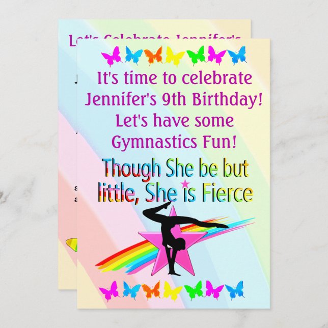 LITTLE BUT FIERCE GYMNASTICS INVITATION (Front/Back)