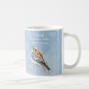Little but Fierce Quote Bird Kestrel Hawk Coffee Mug