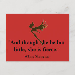 Little But Fierce Quote Fairy Silhouette Postcard