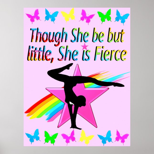 LITTLE BUT FIERCE RAINBOW GYMNASTICS DESIGN POSTER (Front)