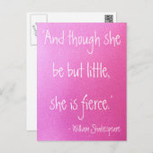 Little but Fierce Shakespeare Quote Postcard (Front/Back)
