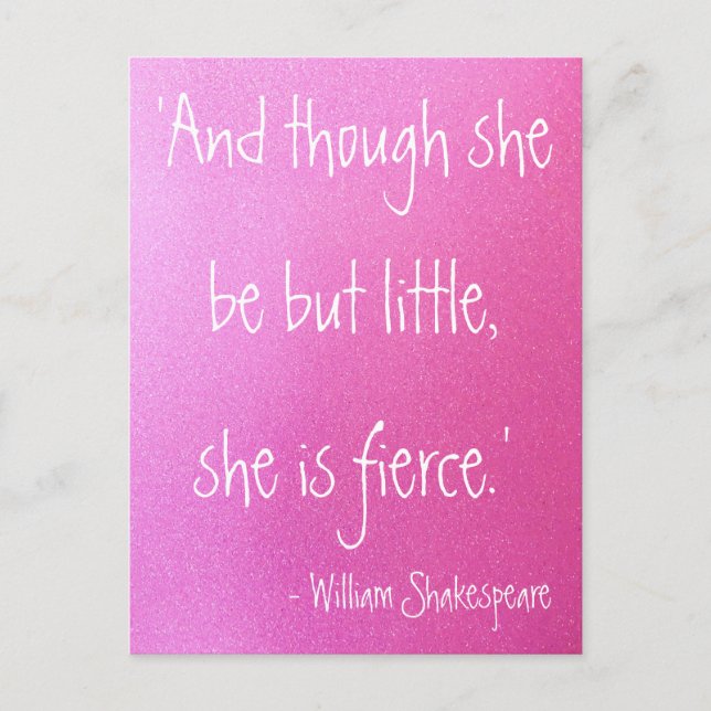Little but Fierce Shakespeare Quote Postcard (Front)