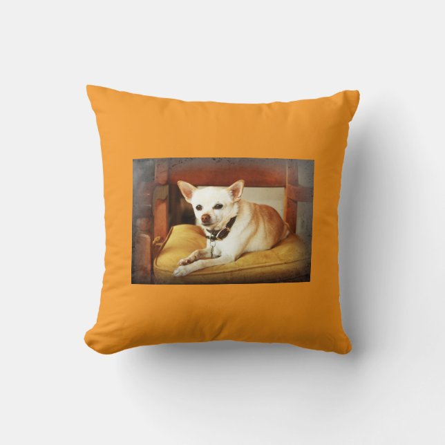 Little But Mighty Mia Throw Pillow (Front)