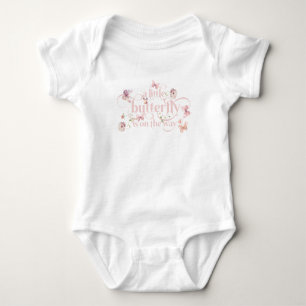 Little Buterfly Blush Pink Floral Girl Baby Shower Bodysuit