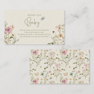 Little Buttefly Book Request Girl Baby Shower Enclosure Card