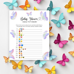 Little Butterflies - baby shower emoji pictionary