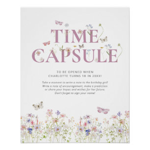 Little Butterfly 1st Birthday Time Capsule Poster